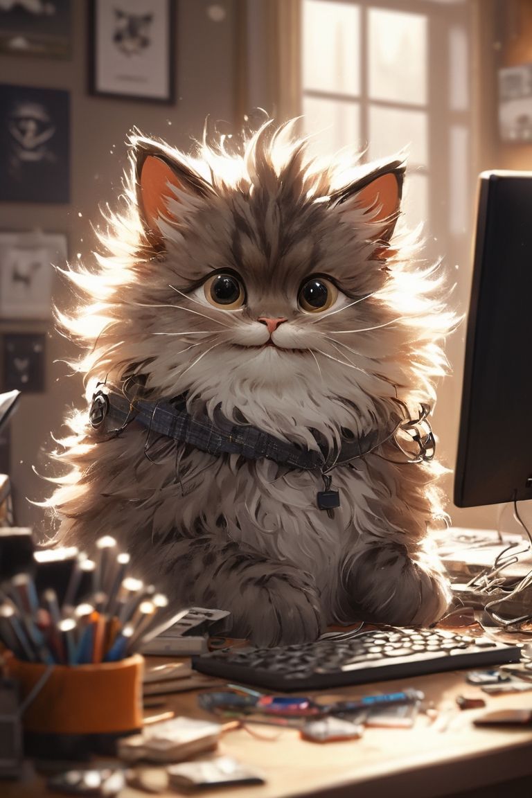 768x1152 Hacker Cat Wallpaper