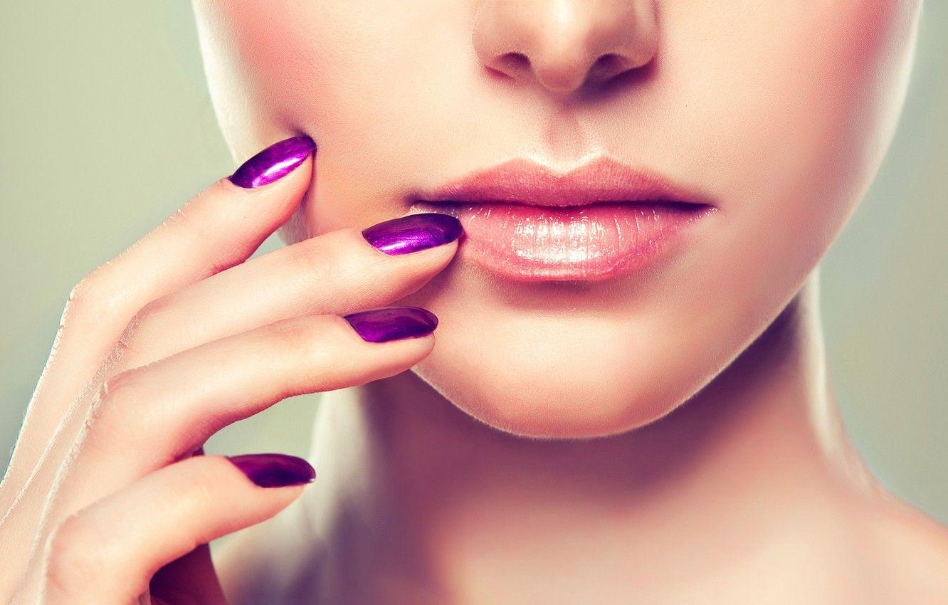 1332x850 Wallpaper face, lips, nails, manicure image for desktop, section