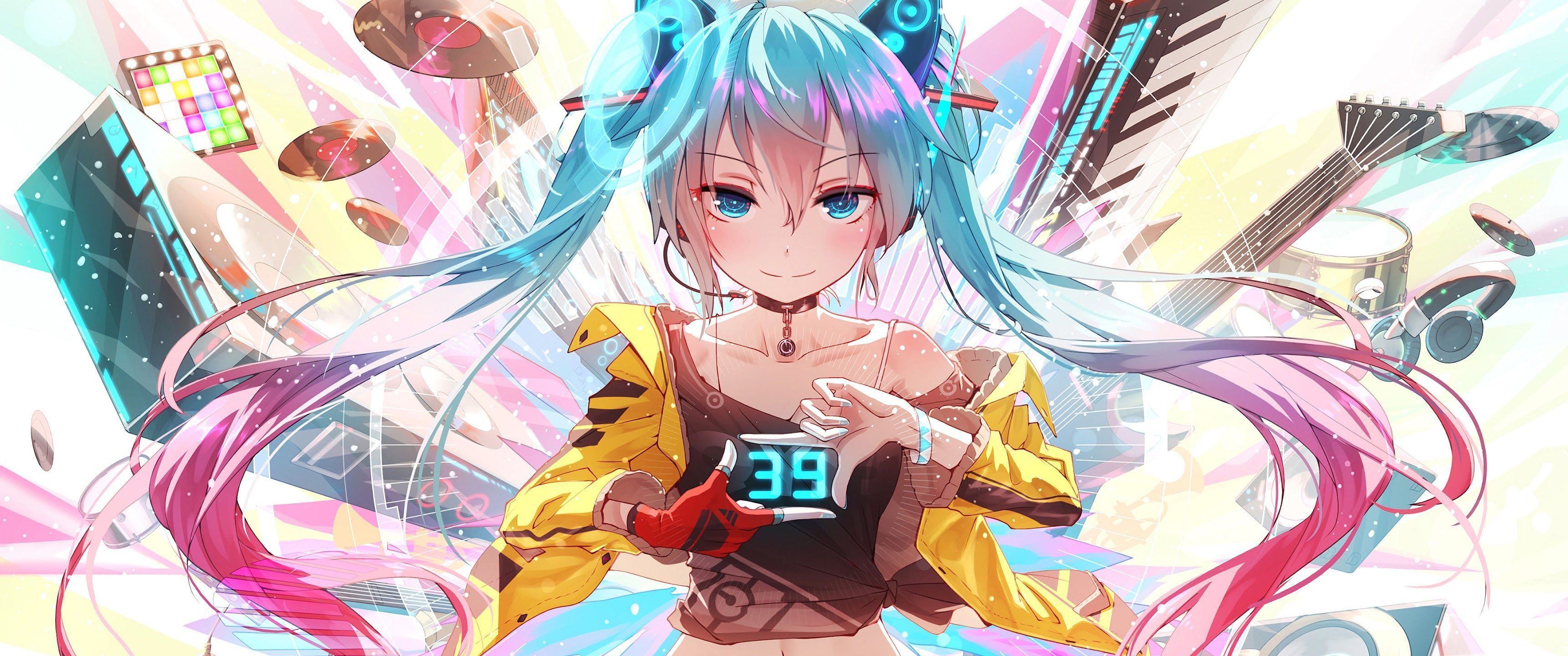 3440x1440 Hatsune Miku Anime Girl 4K Wallpaper