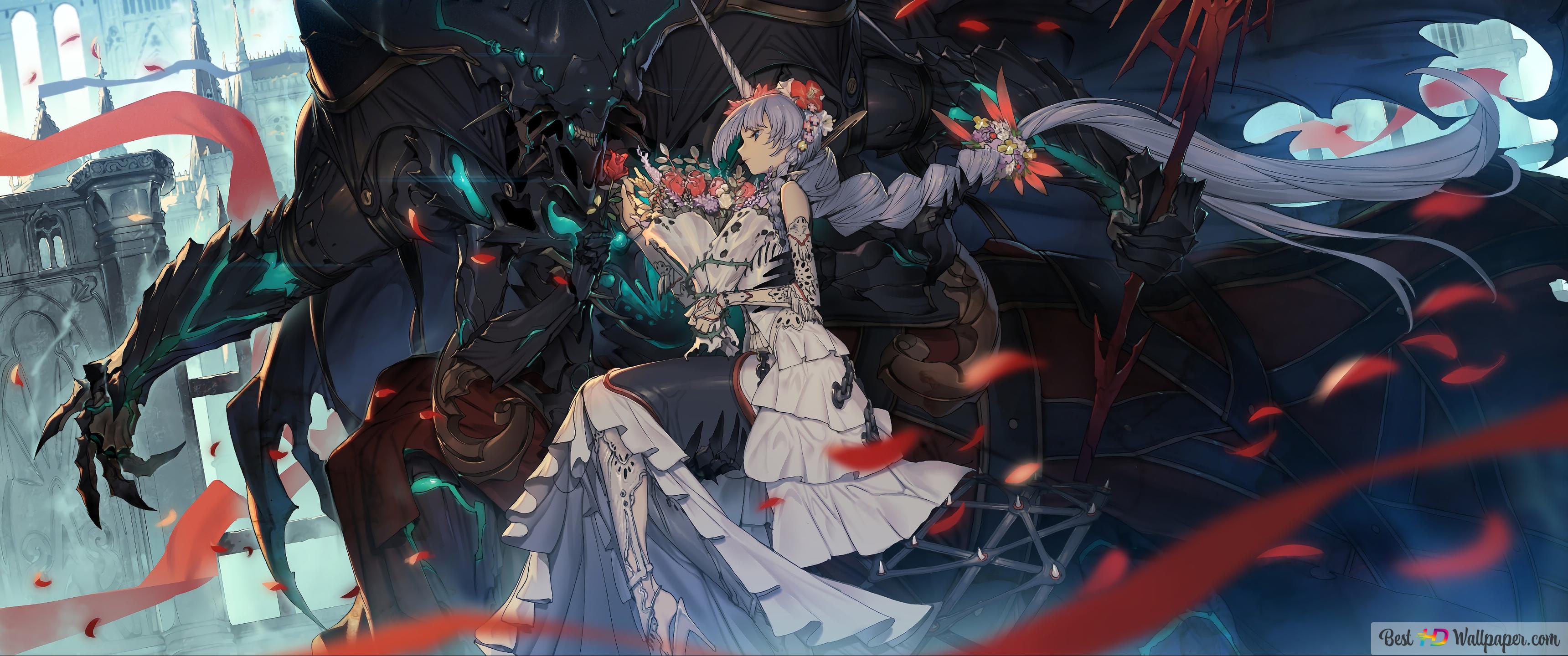 3440x1440 Anime Girl Fantasy 4K wallpaper download