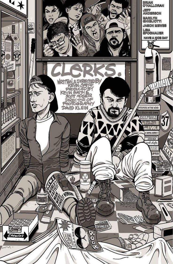 736x1119 Clerks (1994) [887 x 1349]. Best movie posters, Iconic movie posters, Silent bob