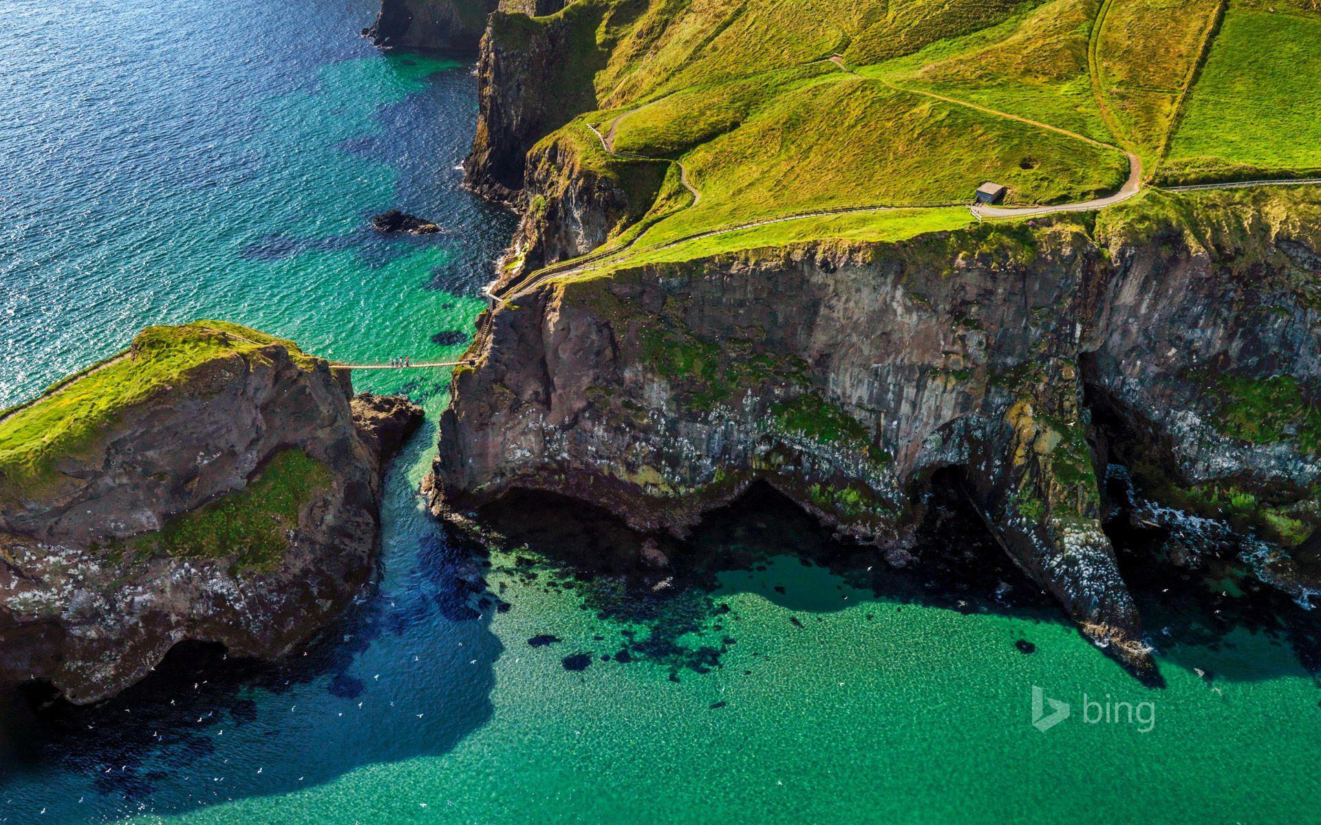 1920x1200 Carrick A Rede Rope Bridge Near Ballintoy, Northern Ireland