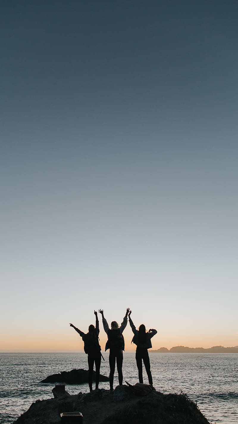 800x1422 Three Best Friends On Rock, three best friends, HD phone wallpaper