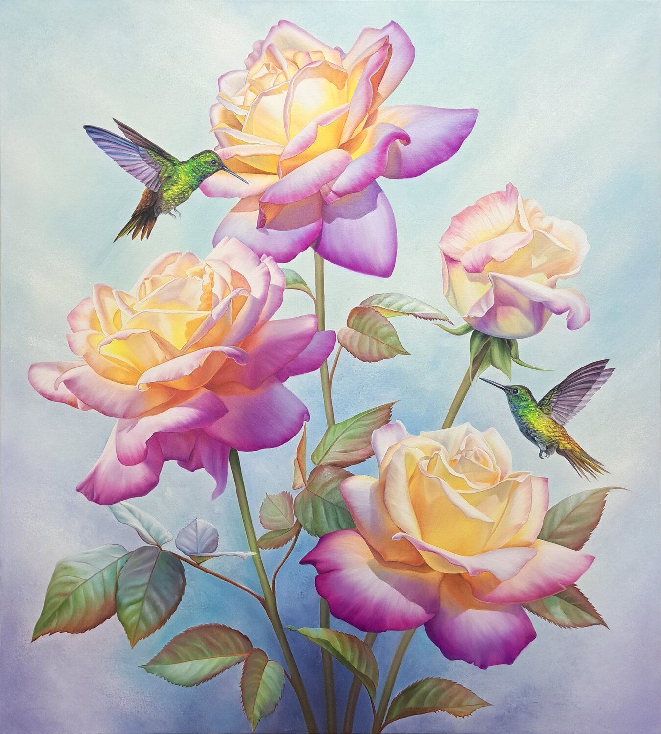 1350x1500 Date among roses by Anna Steshenko : Painting Oil on Canvas