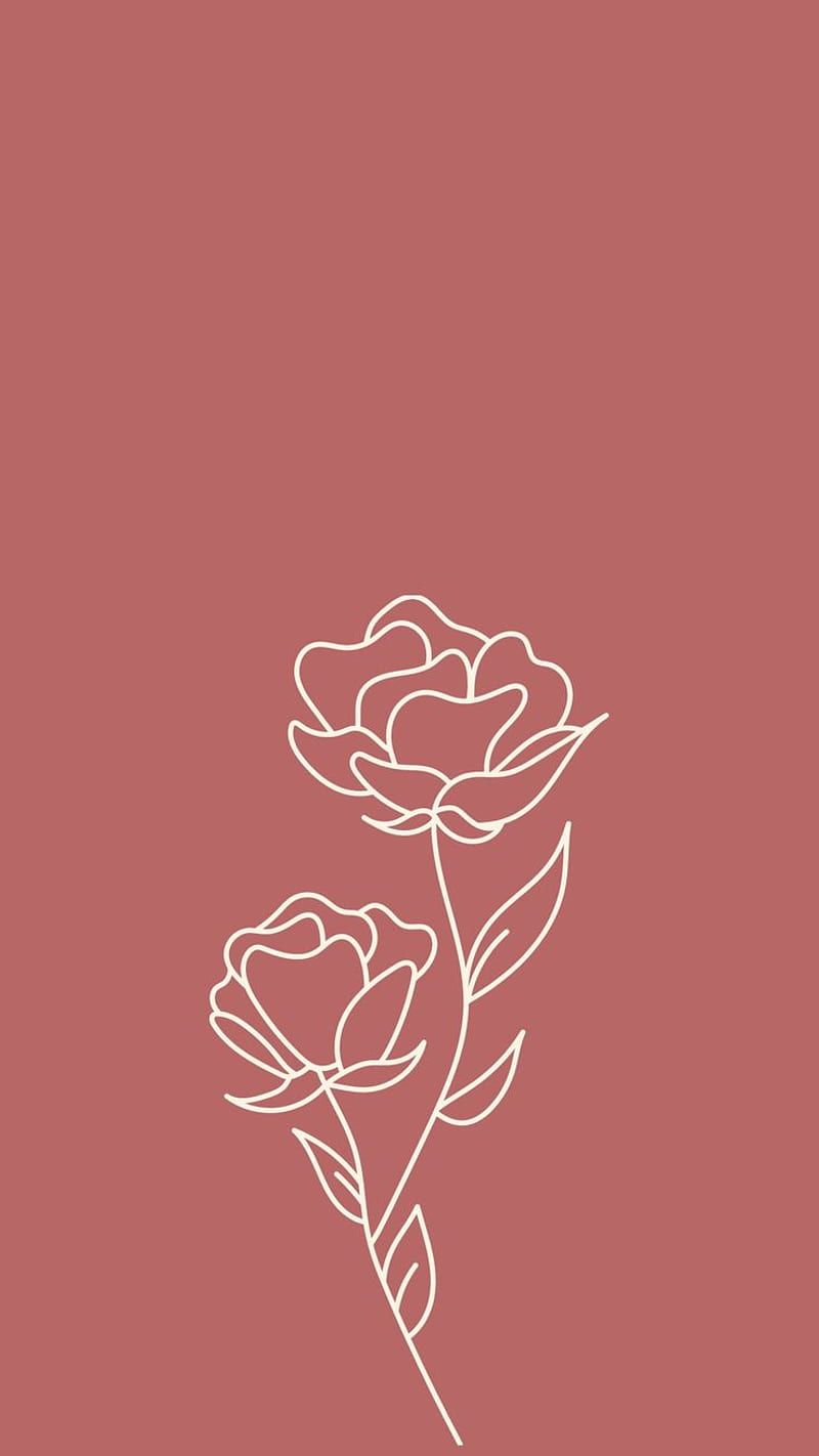 800x1422 Rose line art, Abstract design, Purple iphone, Minimal Rose, HD phone wallpaper