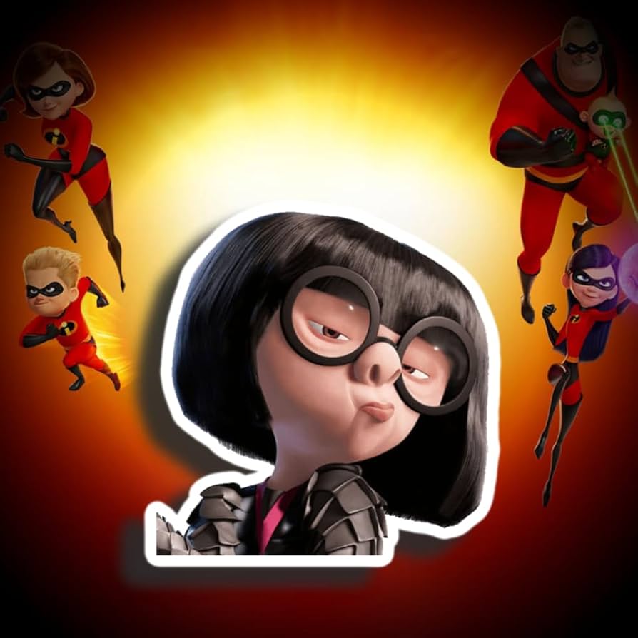 894x894 Incredible EDNA Character Sticker- For Kids Adults, Laptops, Binder, Bumper And More. : Handmade Products