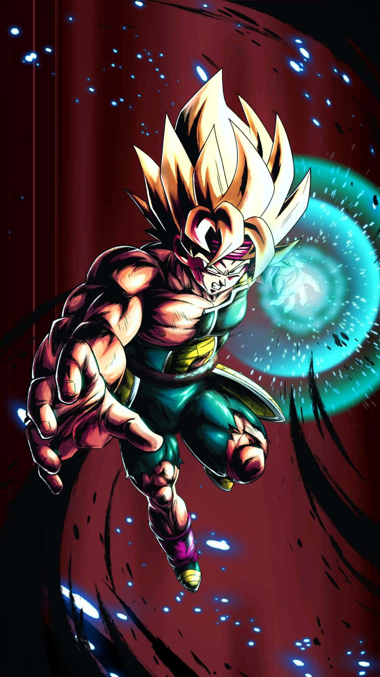 1221x2171 Download Bardock Taking an Uppercut Wallpaper