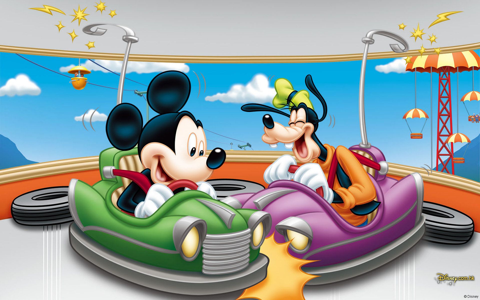 1920x1200 Disney Adventure: HD Wallpaper with Mickey & Goofy
