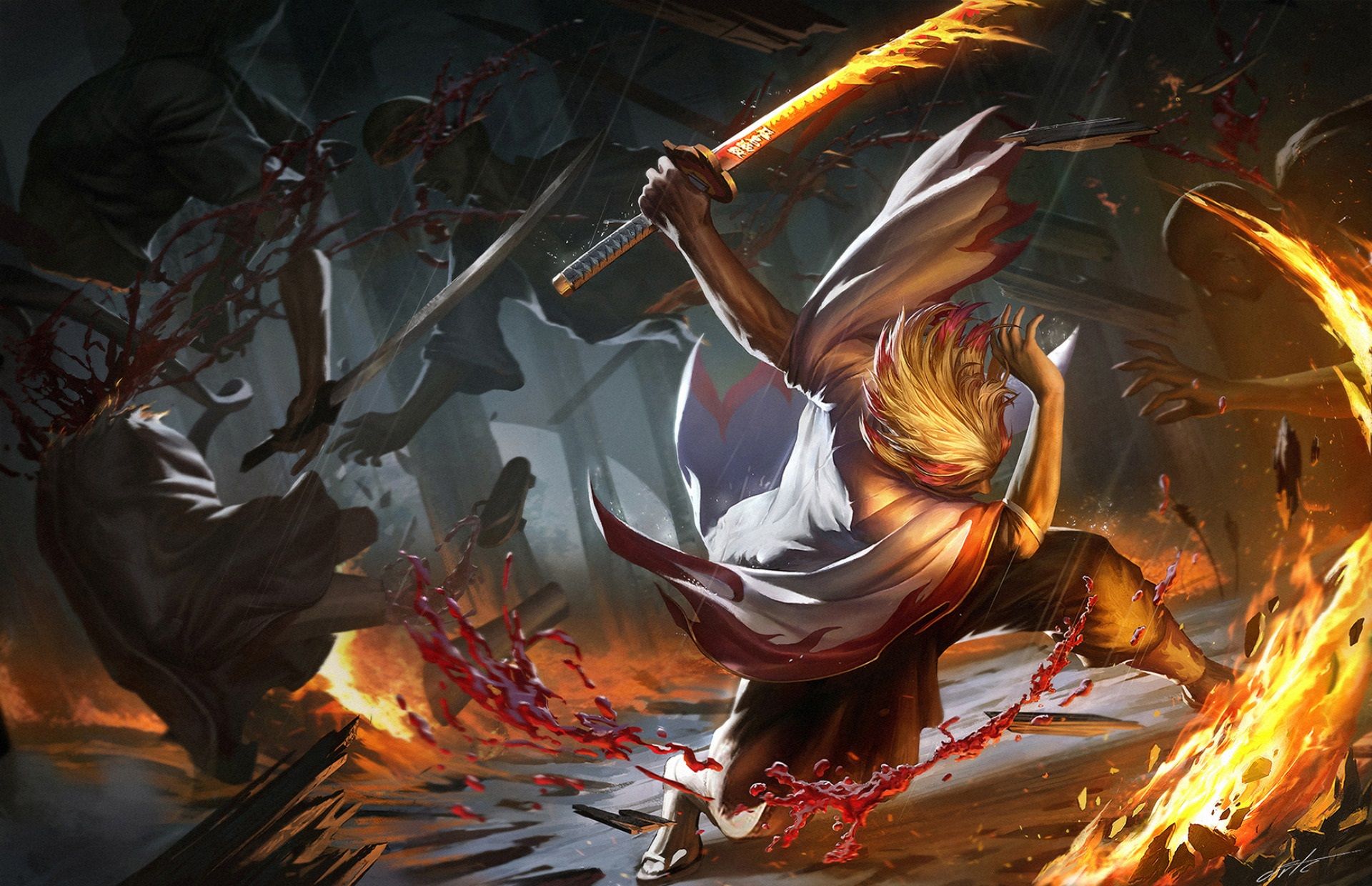 1920x1240 Epic Kyojuro Rengoku Battle HD Wallpaper