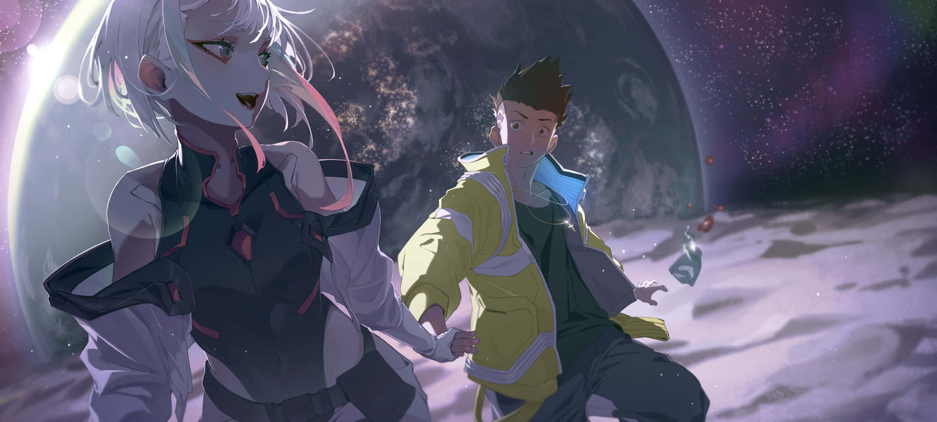 1920x866 Download Cyberpunk Edgerunners Moonlit Escape Wallpaper