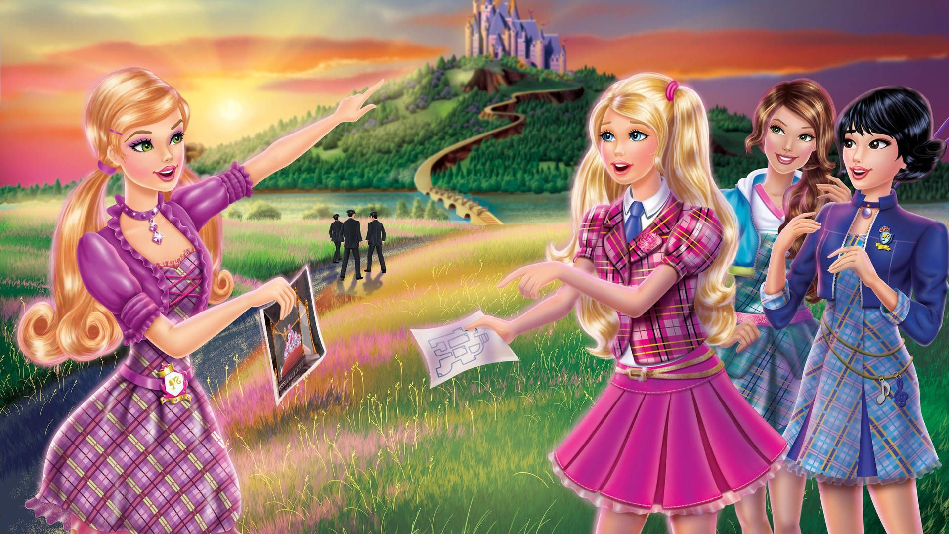 1920x1080 Download Barbie Princess Charm School Outdoors Wallpaper