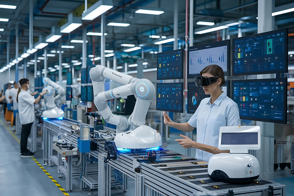 1200x800 Advanced Manufacturing With Smart Robots And Ai Background, Smart Factory, Ai Integration, Advanced Manufacturing Background Image And Wallpaper for Free Download