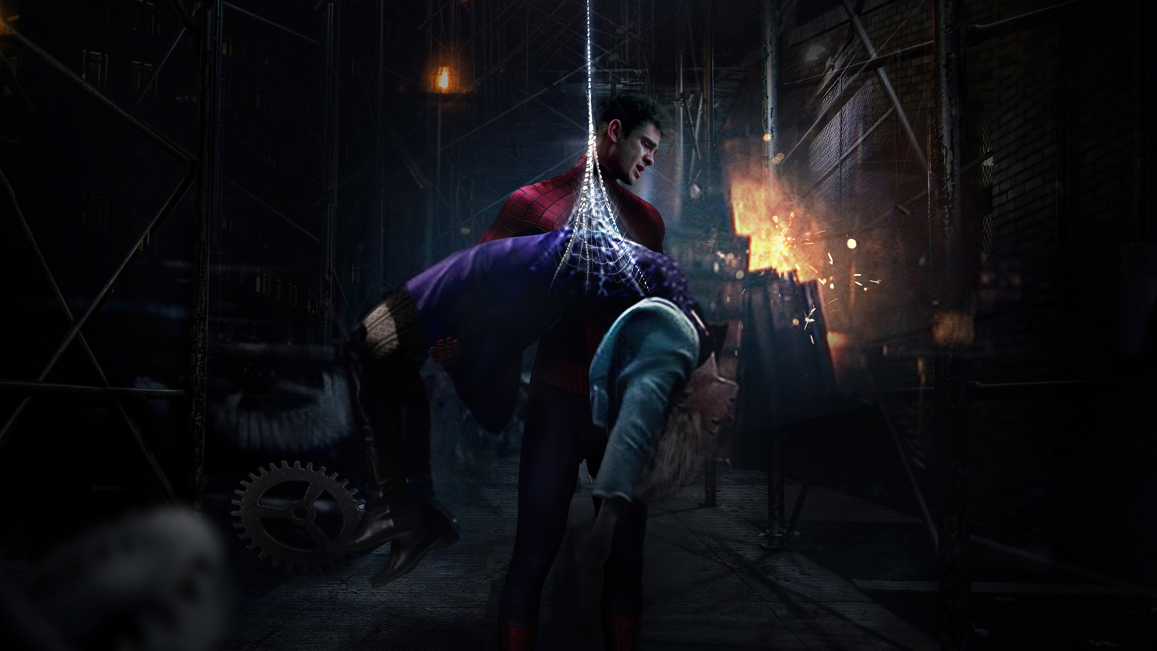 3840x2160 Spider Man Andrew Garfield and Gwen Stacy Emma Stone Wallpaper 4K for Desktop