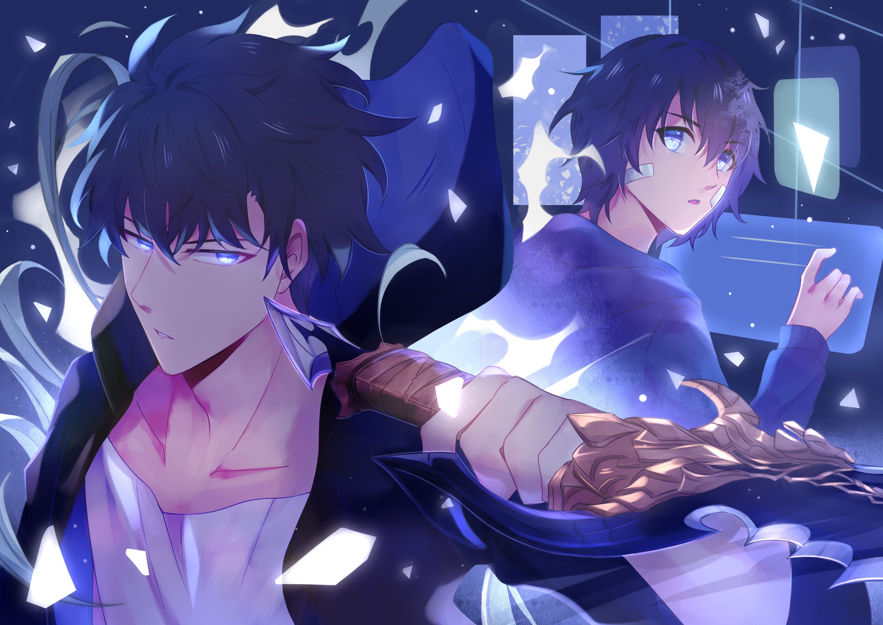 3035x2150 Download Anime Solo Leveling Sung Jin Woo HD Wallpaper