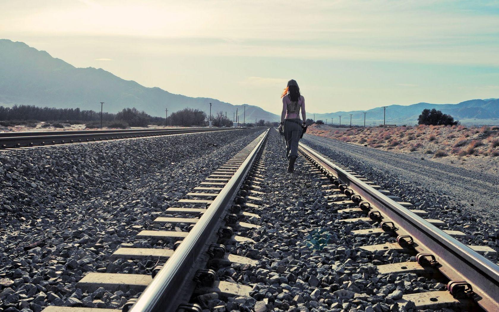 1680x1050 Free download Lights Trains Railroad Tracks HD Background