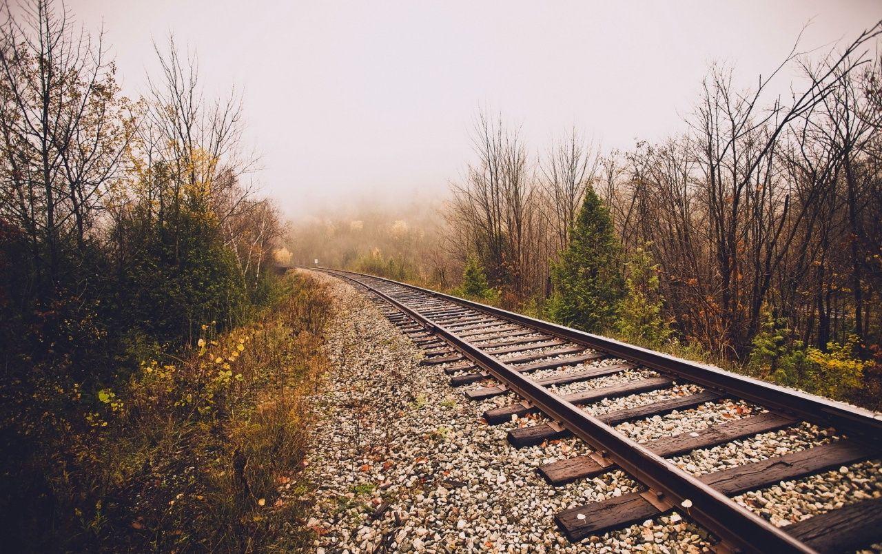 1280x804 Railroad in Late Autumn wallpaper. Railroad in Late Autumn stock