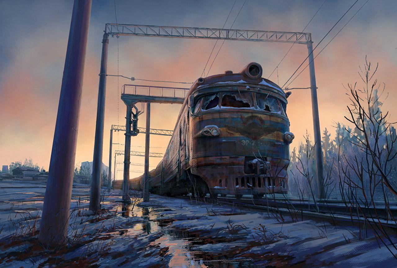 1280x866 Desktop Wallpaper end of the world Locomotive Fantasy Trains