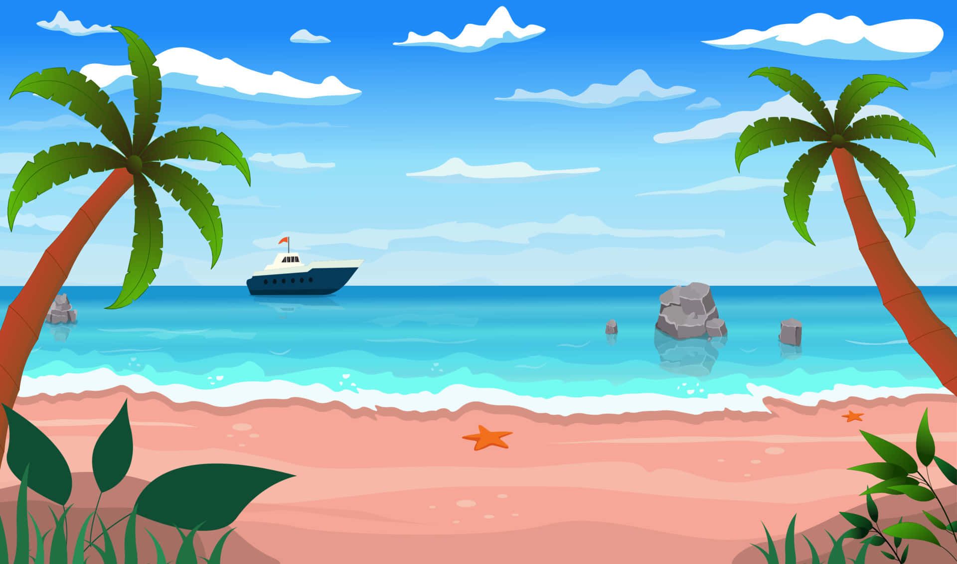 1920x1132 Cartoon Beach Background