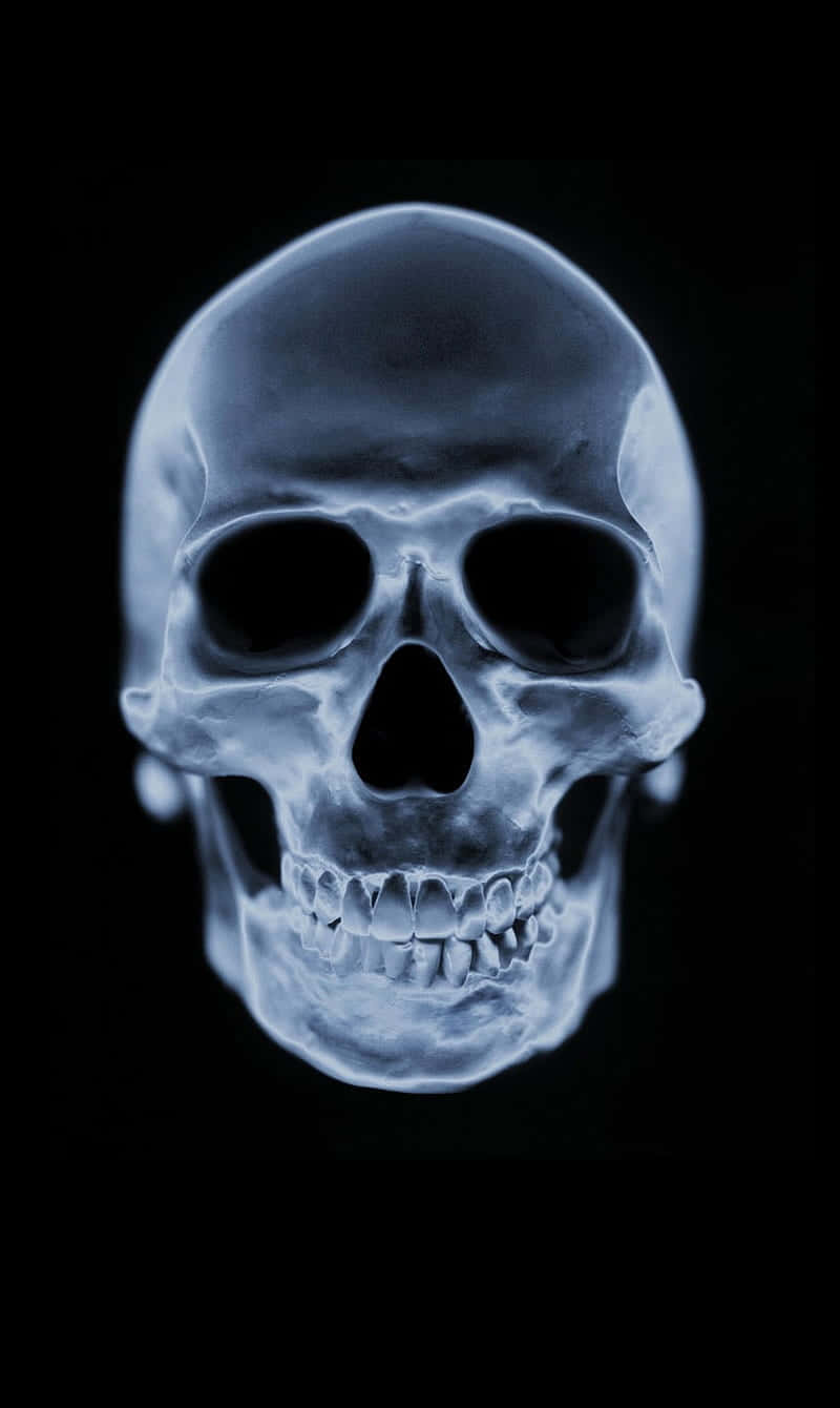 800x1340 Download A Skull Is Shown On A Black Background Wallpaper