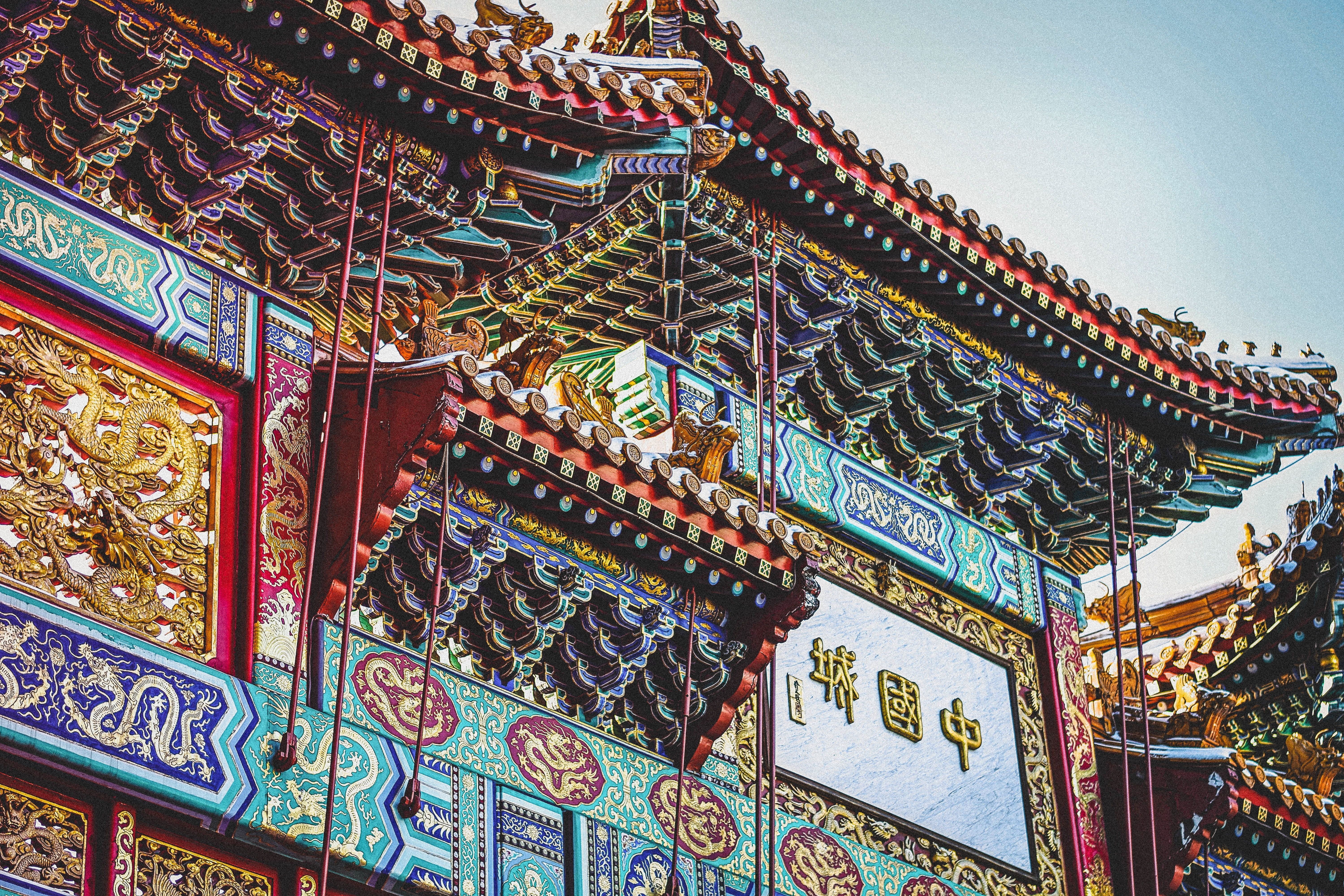 6000x4000 Chinese temple during daytime HD wallpaper