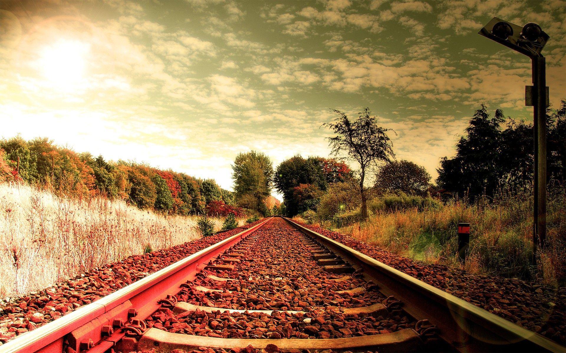 1920x1200 Train Tracks Wallpaper. HD Nature Wallpaper for Mobile and Desktop