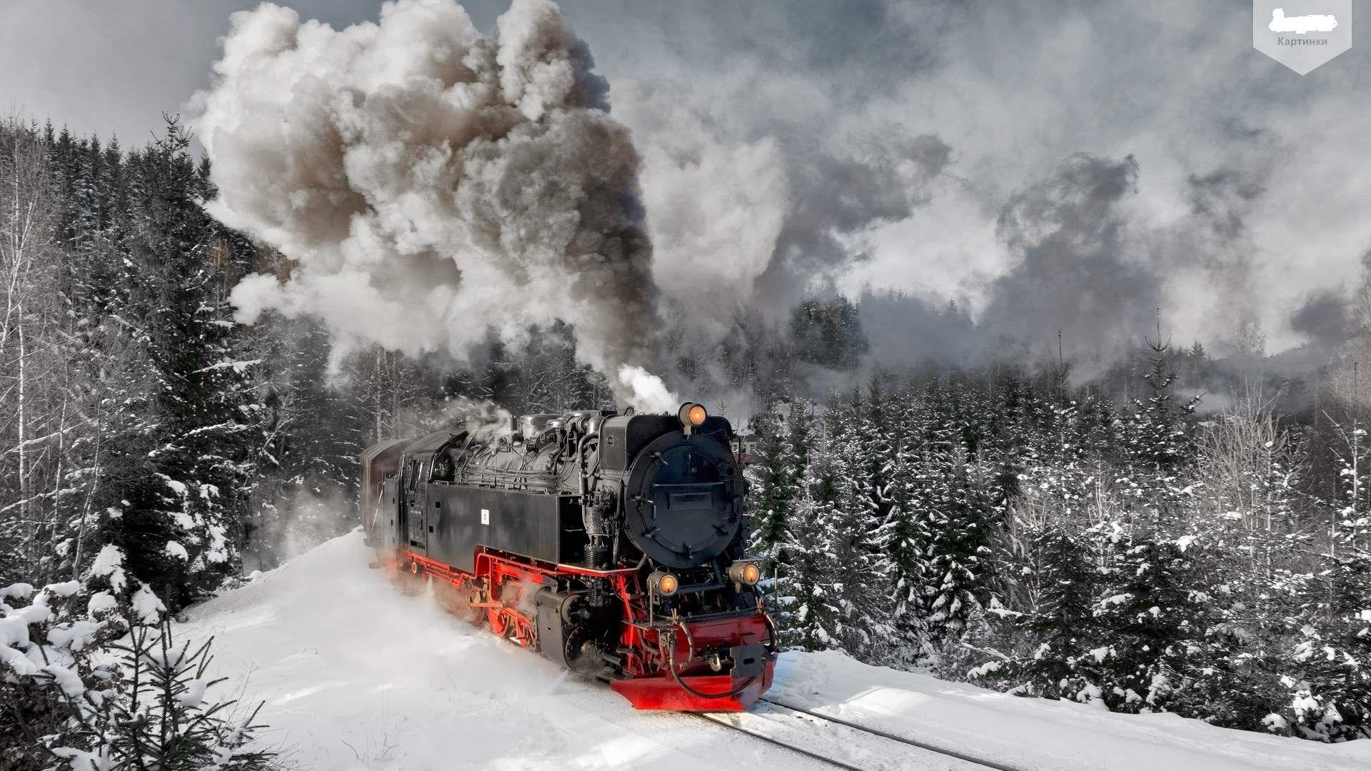 1920x1080 Wallpaper. Railway. photo. picture. the engine, train, winter
