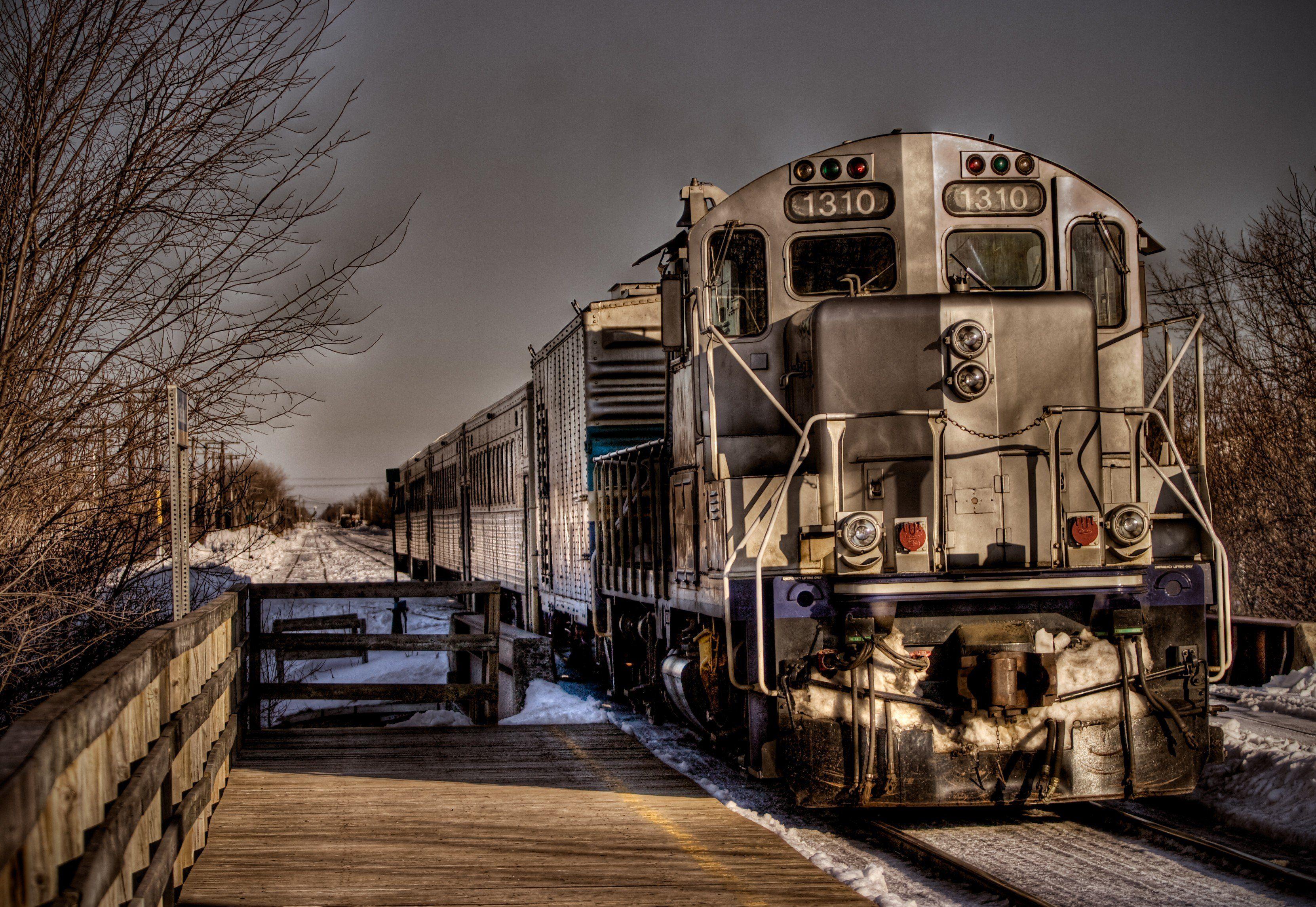 3324x2292 train, HDR, Winter, Montreal, STM, GP Commuter, Canada HD