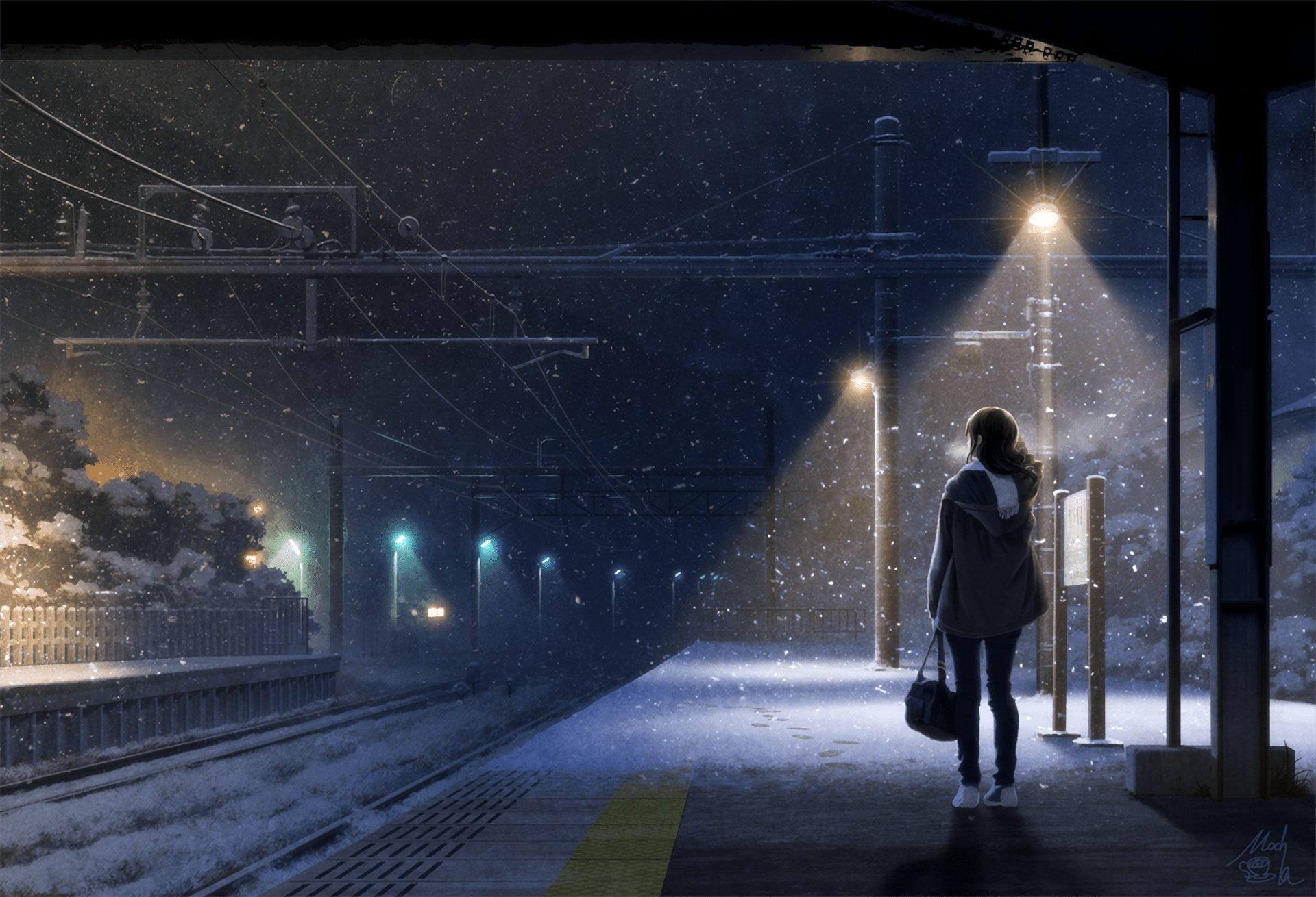 HD desktop wallpaper: Anime, Train Station download free picture #973041