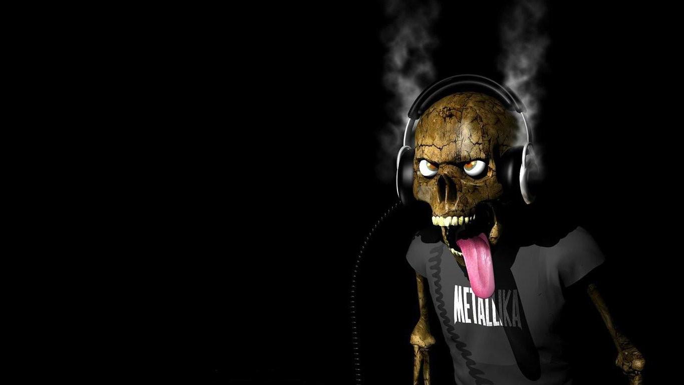 1366x768 Skull Music Funny Wallpaper HD Wallpaper. High Resolution