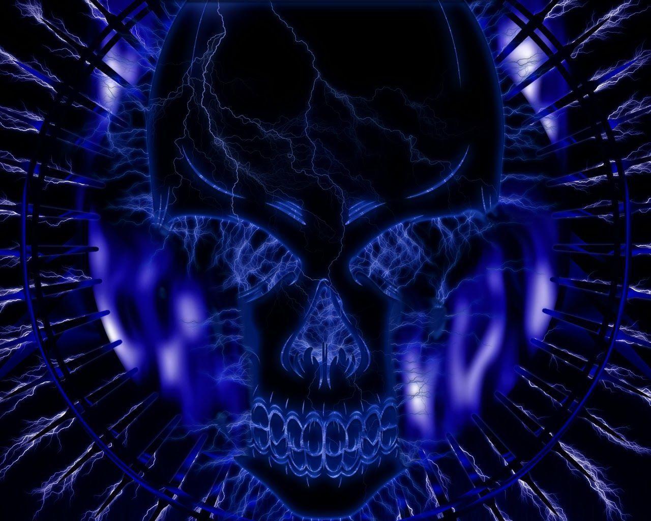 1280x1024 Blue Skull Background Group Skull Wallpaper Hd, HD