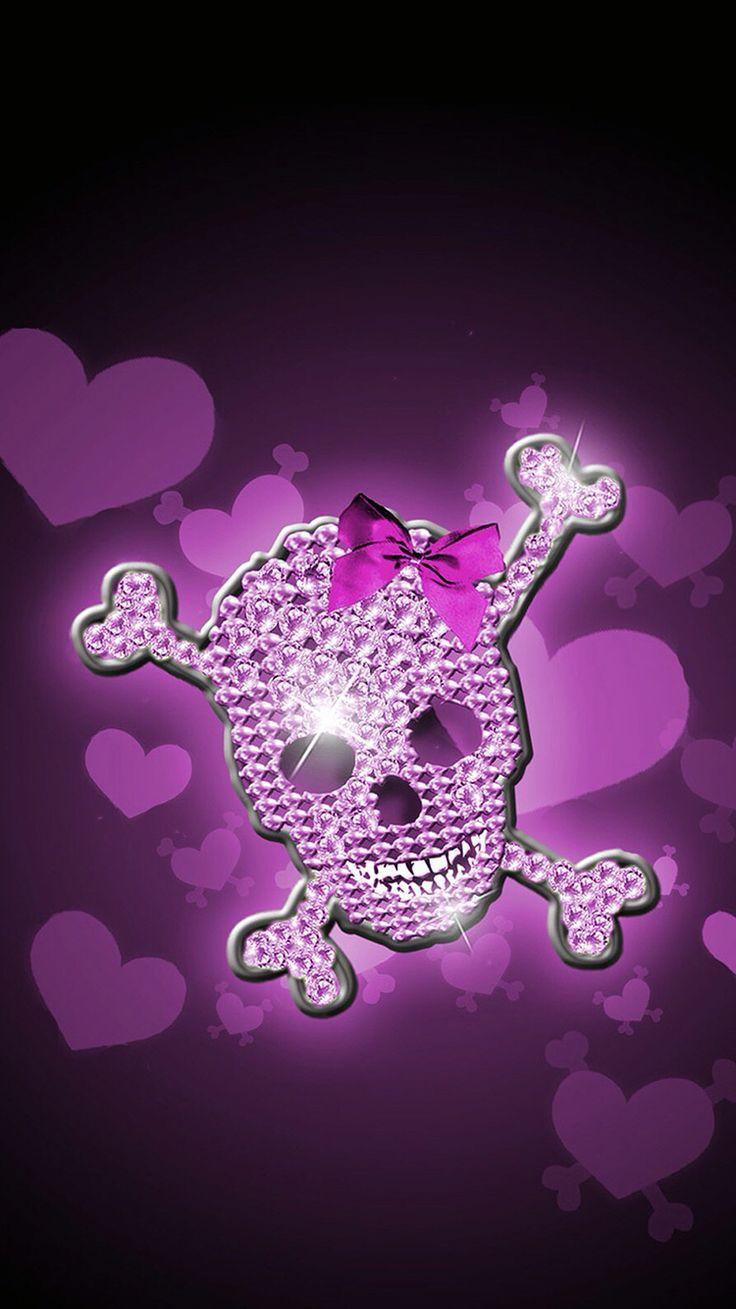 736x1309 Glitter Skull Wallpaper.