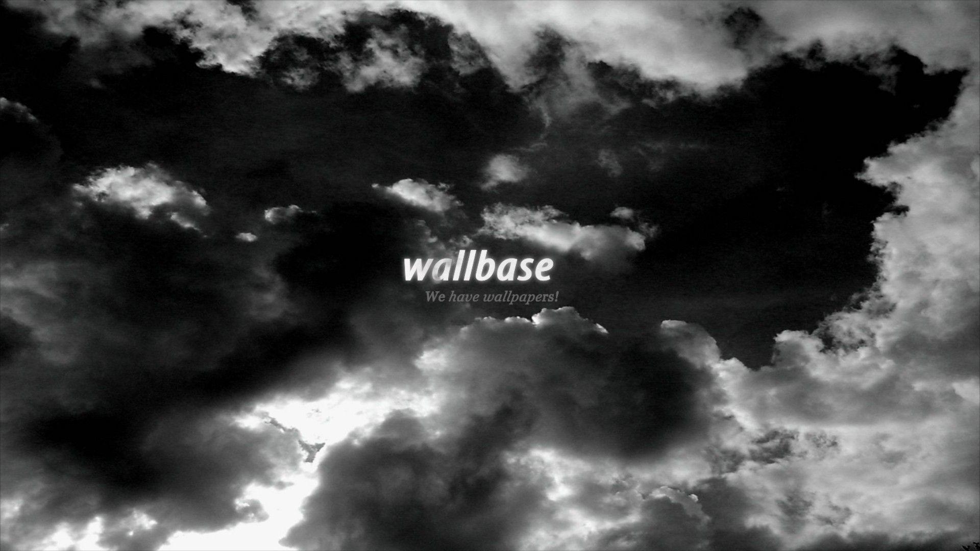 1920x1080 Clouds Monochrome Logos Wallbase Wallpaper Black Clouds