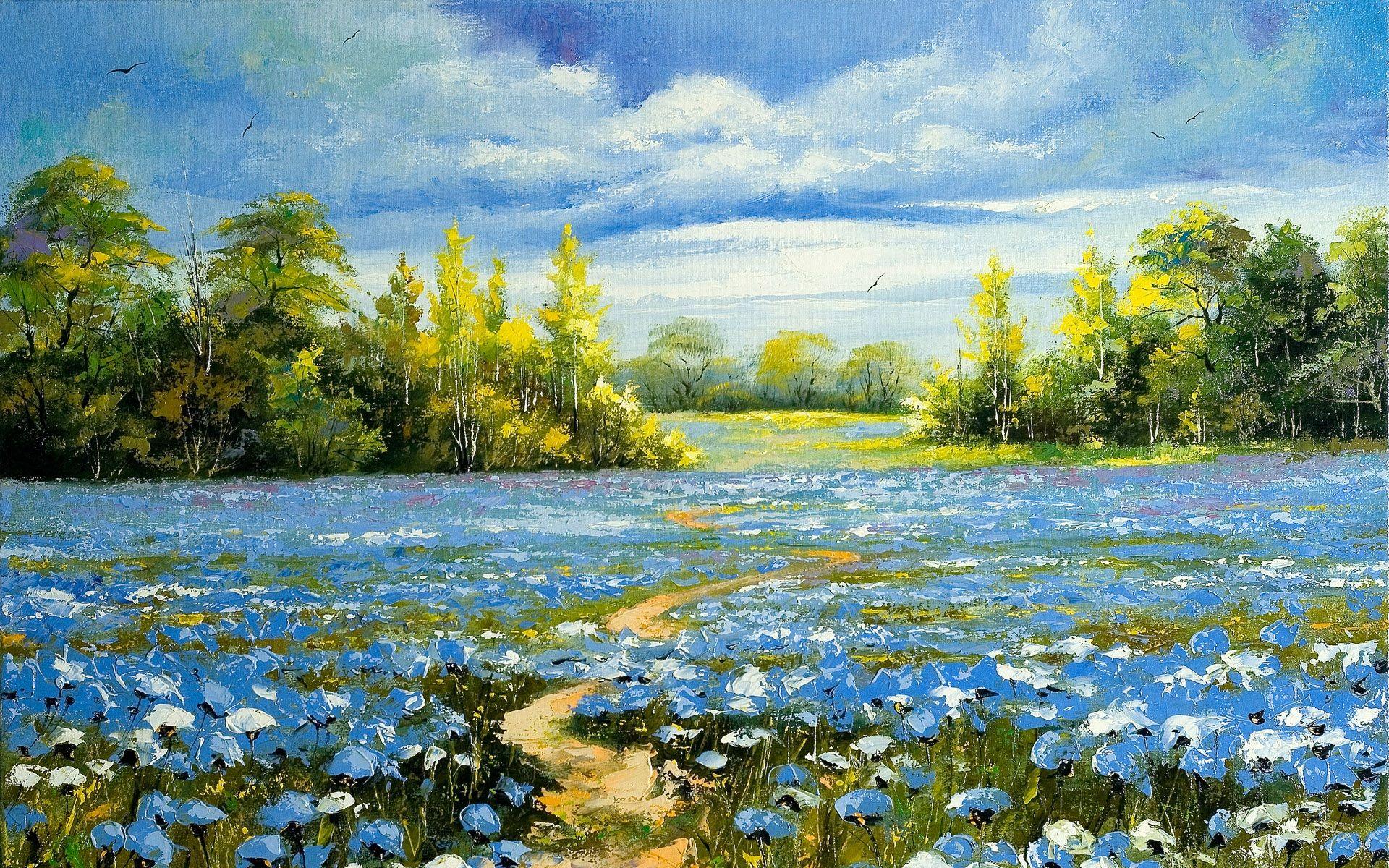 1920x1200 Wallpaper Landscape oil painting 1920x1200 HD Picture, Image