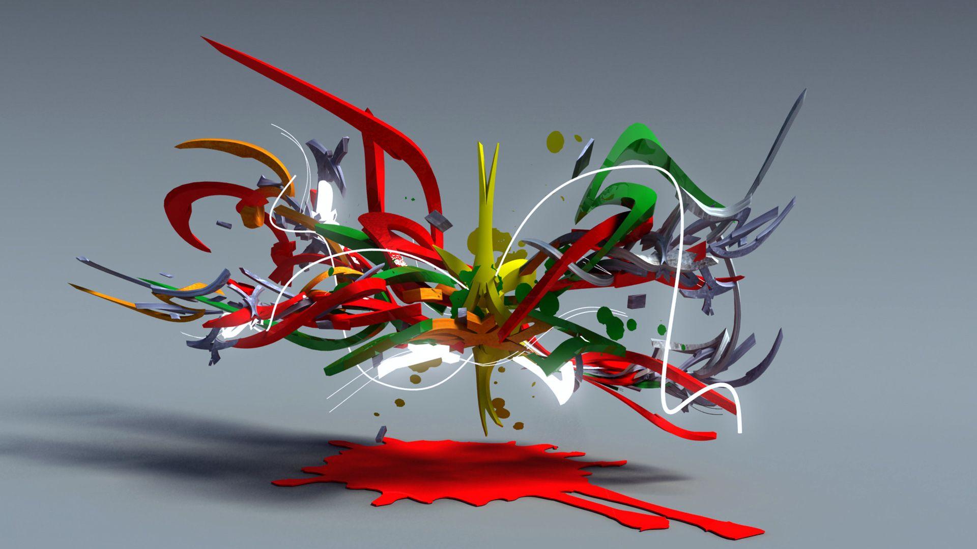 1920x1080 Beautiful 3D Graffiti Wallpaper HD / Desktop and Mobile Background