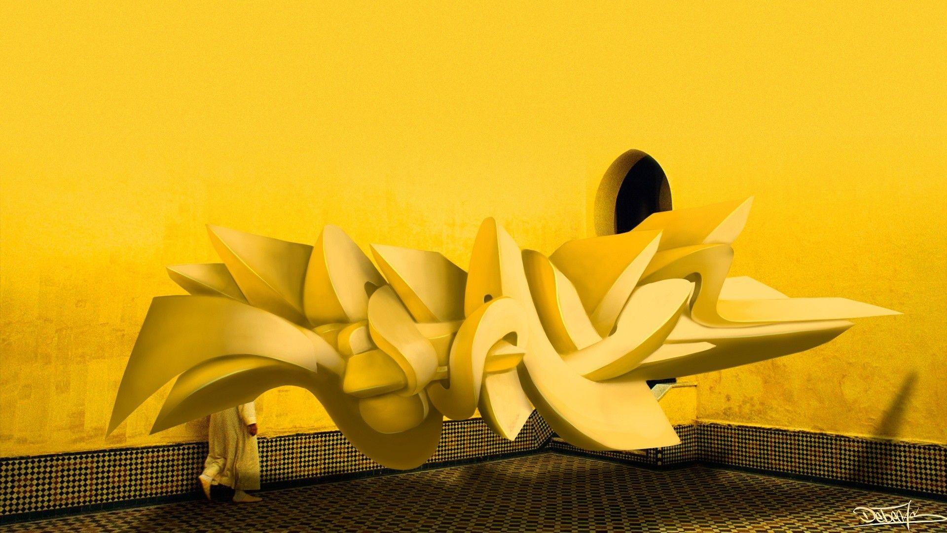 1920x1080 3D Graffiti Background