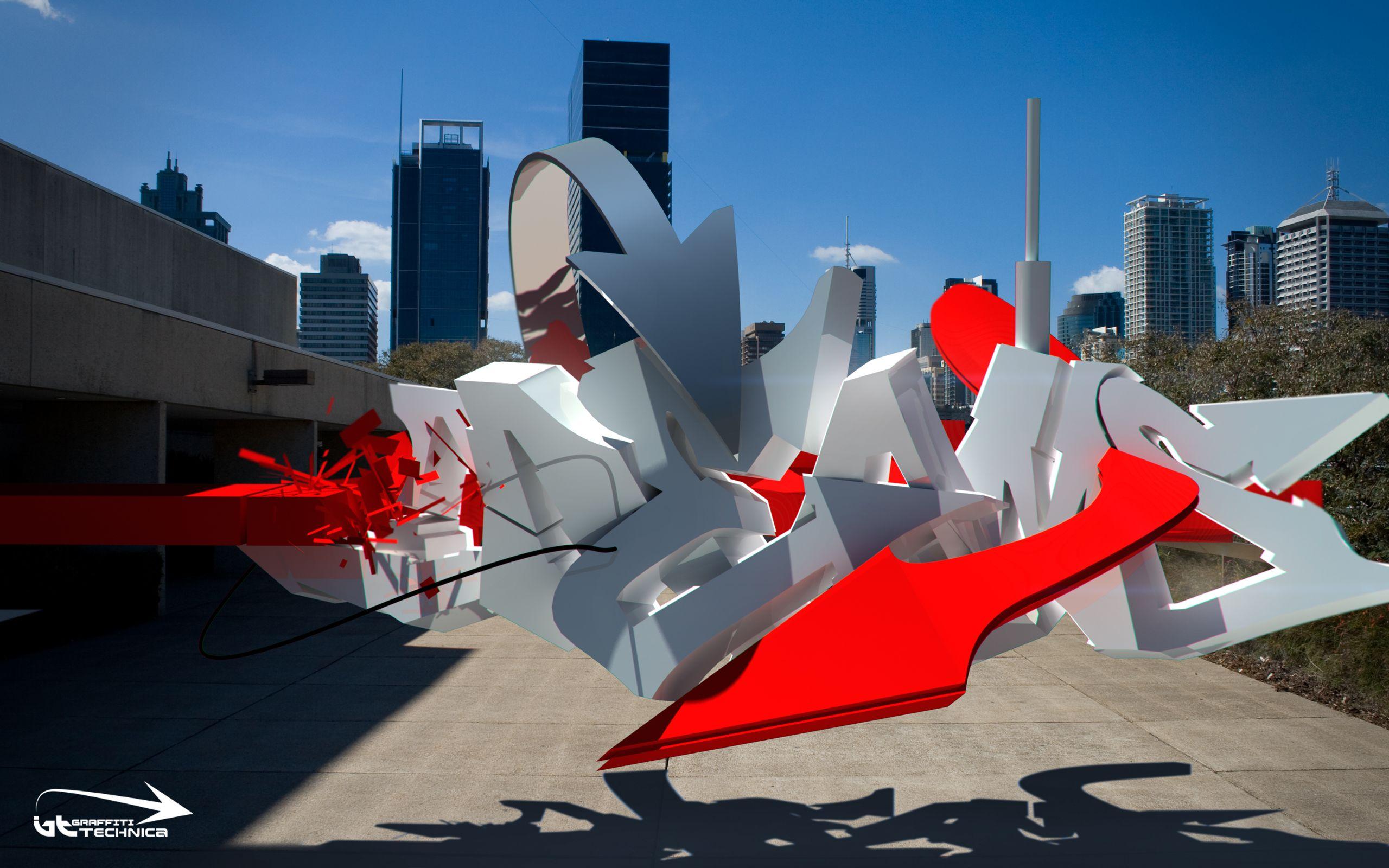 2560x1600 3D graffiti desktop PC and Mac wallpaper