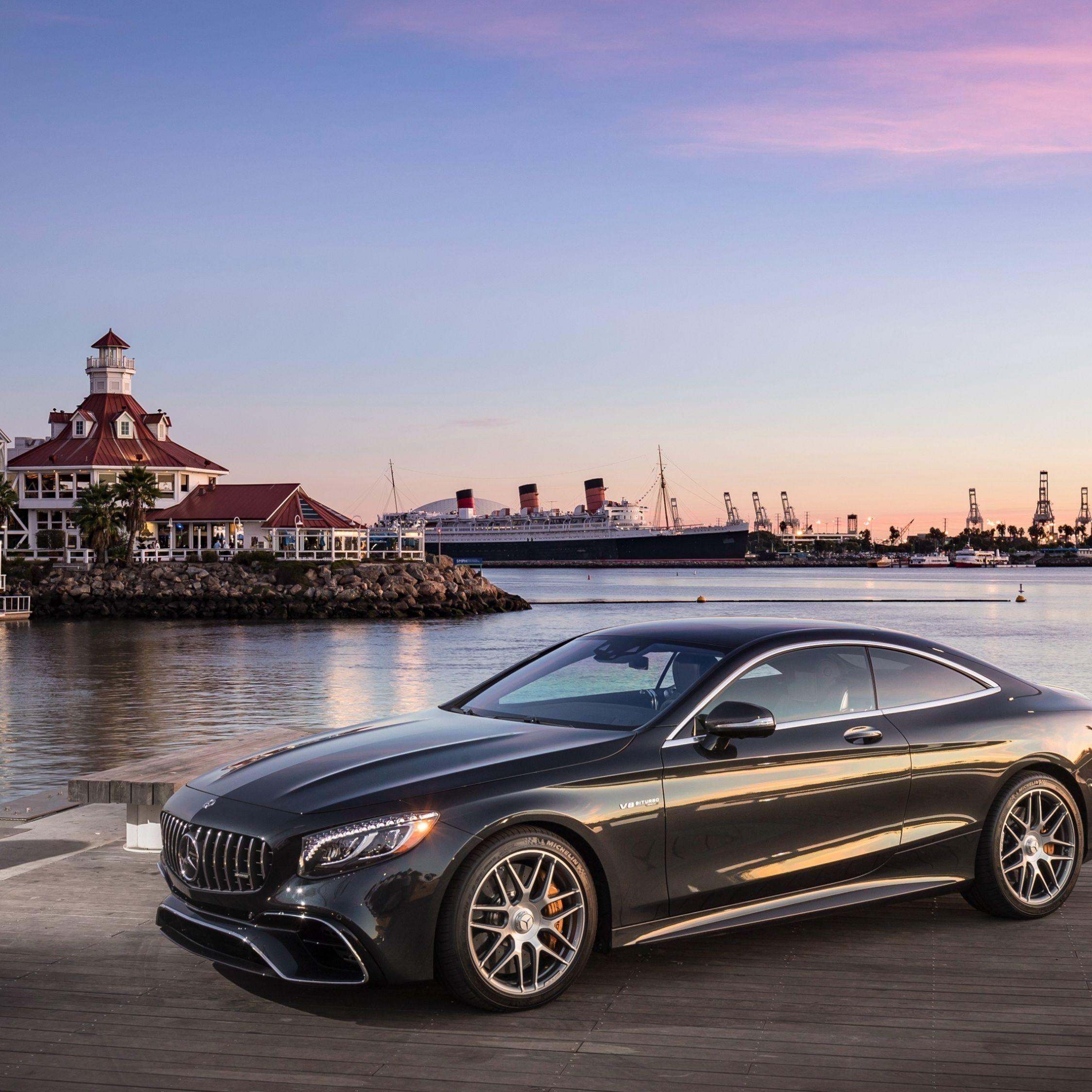2248x2248 Download 2248x2248 Wallpaper Pier, City, Mercedes Benz S Class