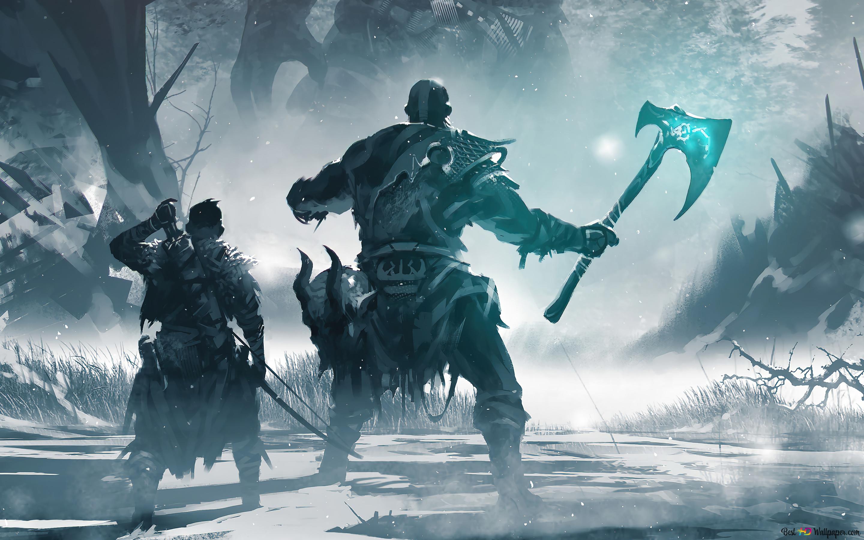 2880x1800 God of War Ragnarok game art 4K wallpaper download