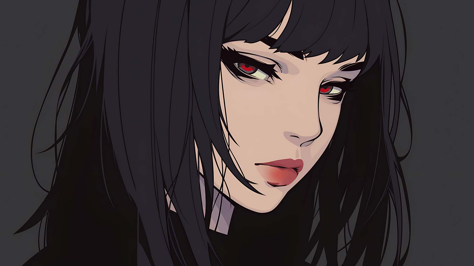 1536x864 Anime Girl with Red Eyes Desktop Wallpaper 4k Wallpaper