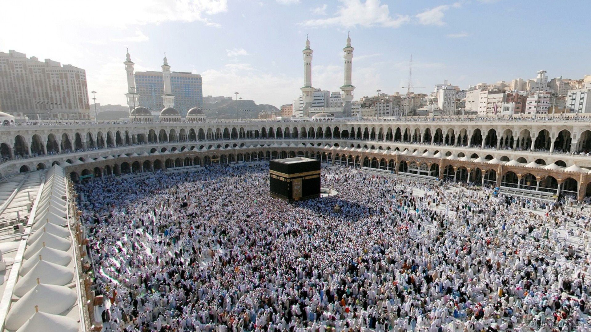 1920x1080 Masjid Al Haram During Morning Time HD Ramzan Wallpaper