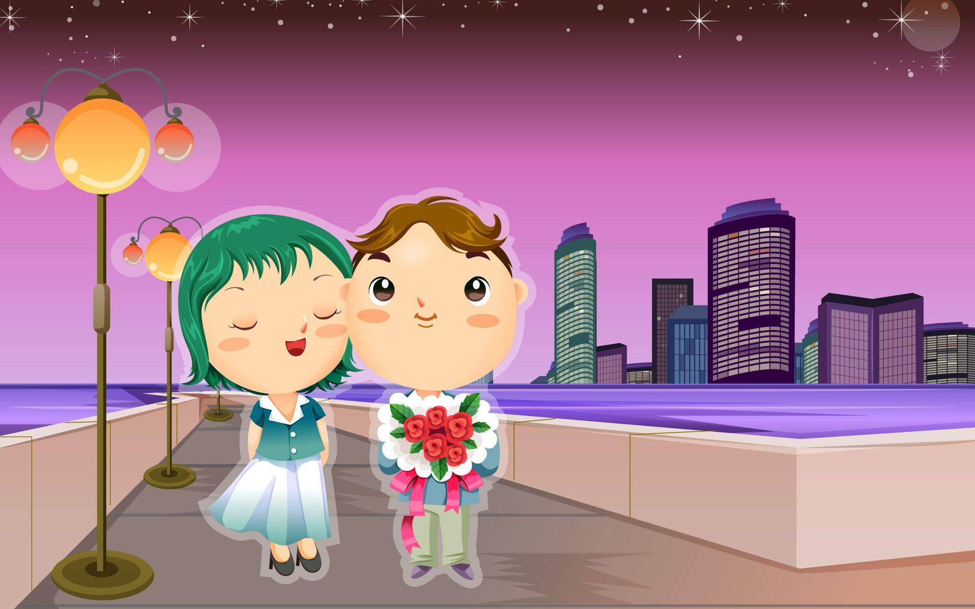 1920x1200 Cartoon couple wallpaper