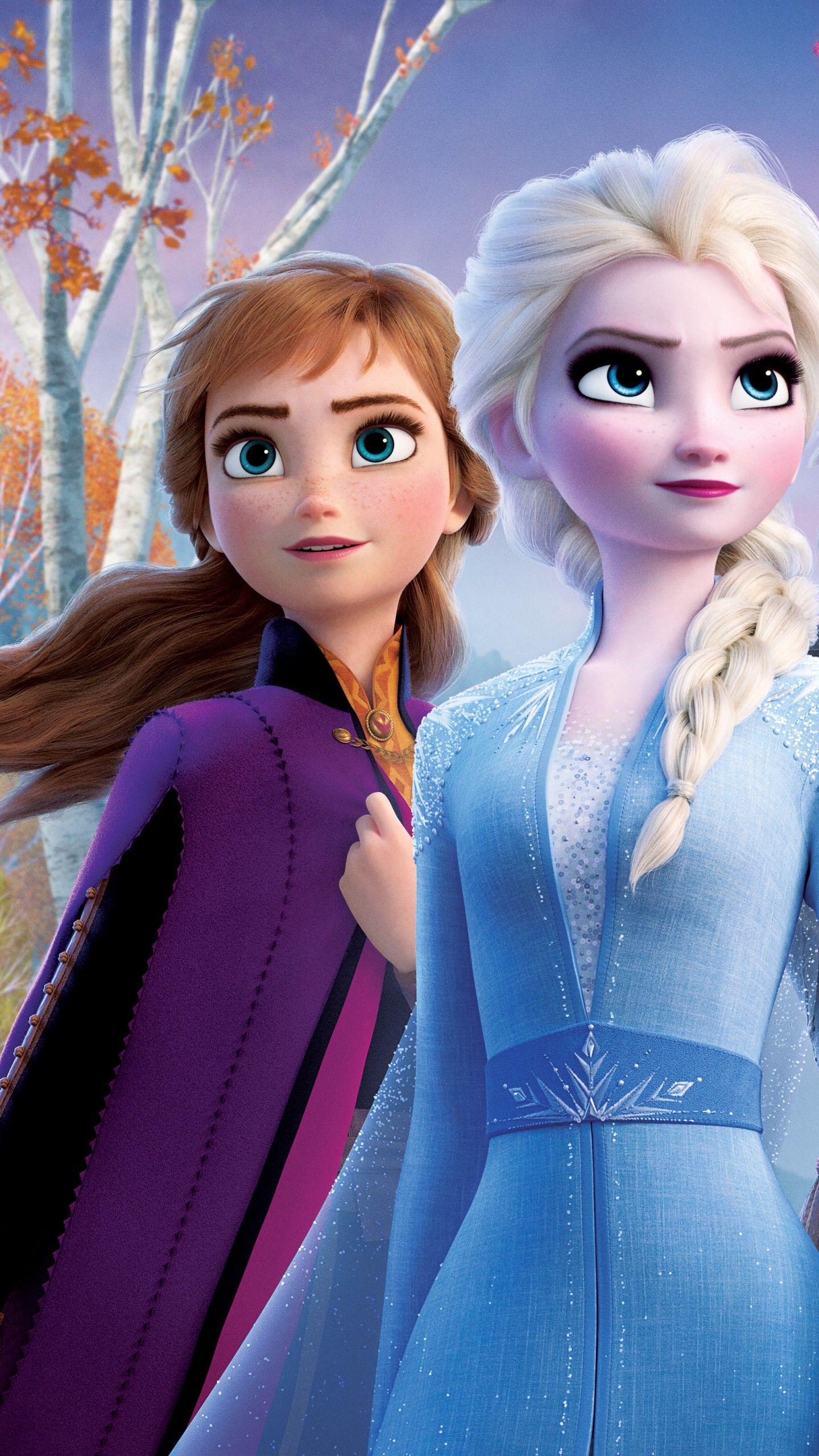 1440x2560 Hình nền Frozen 2, Nữ hoàng Elsa, Anna, Olaf, Kristoff, Walt Disney