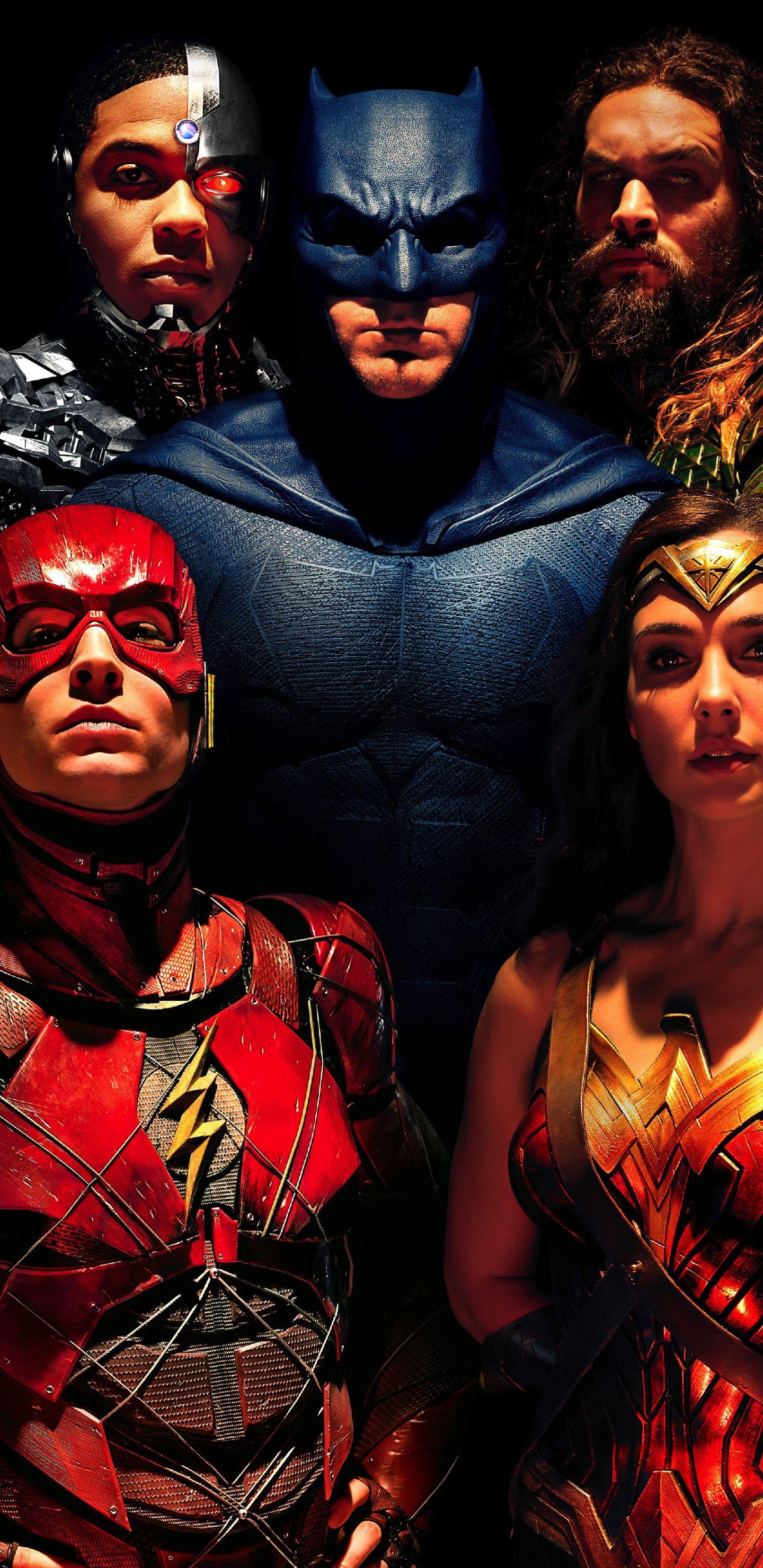1440x2960 Justice League, Team, Batman, Wonder Woman, Flash