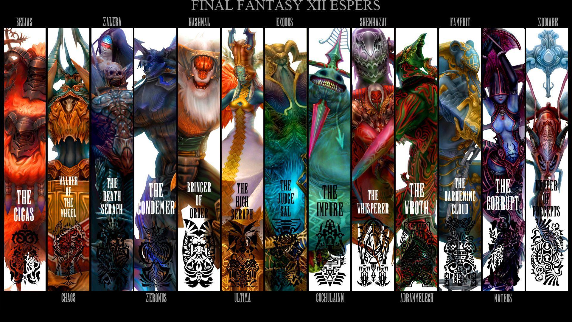 1920x1080 FFXII Espers wallpaper by SpritesGalore. イラスト, ファイナル