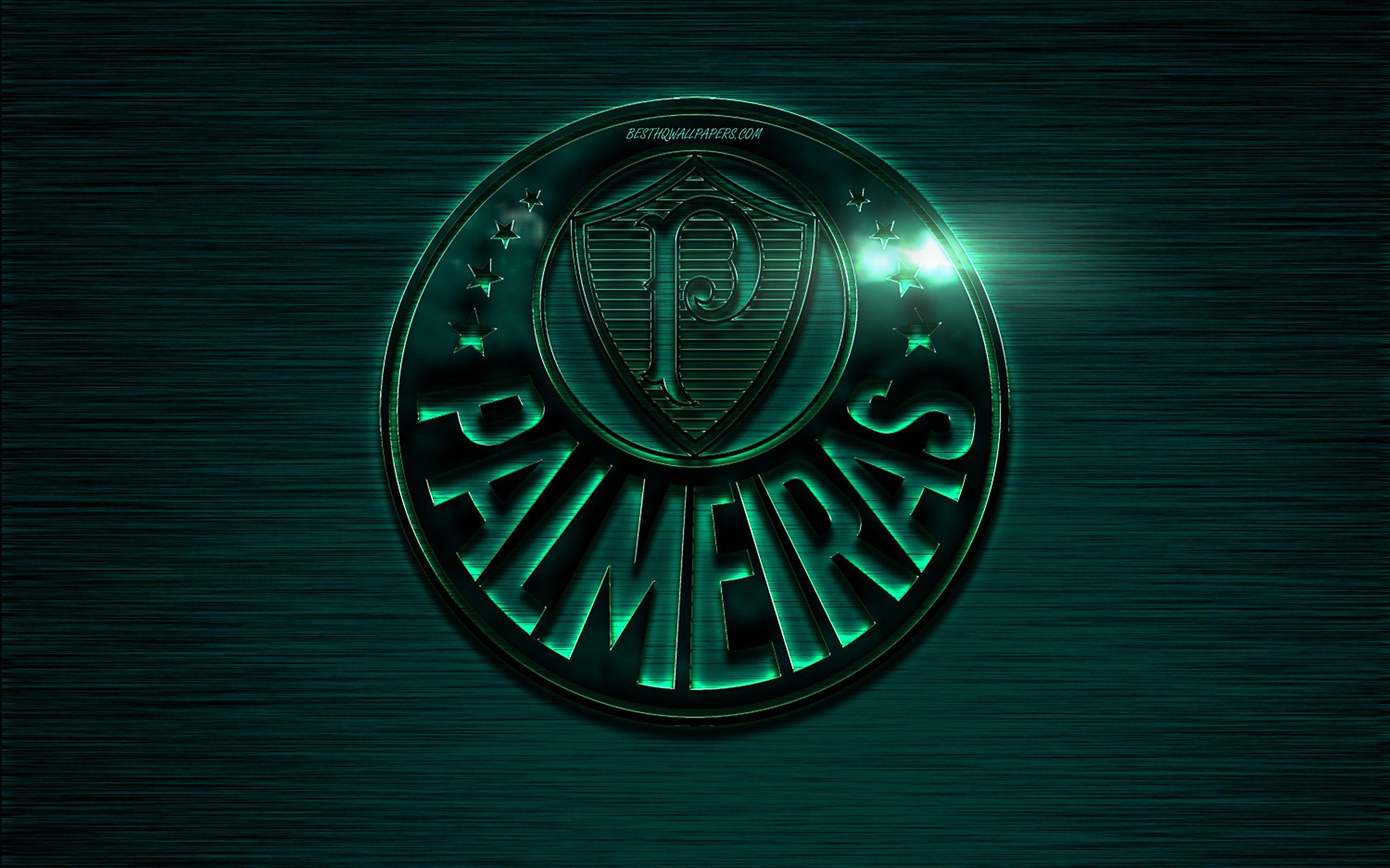 2560x1600 Tải xuống hình nền Palmeiras, logo kim loại sáng tạo, Brazil