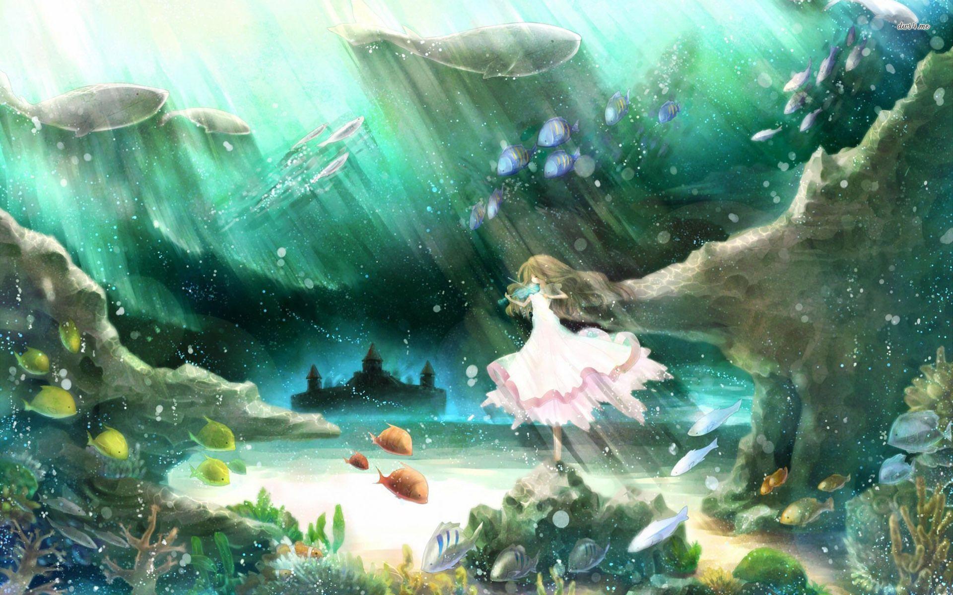1920x1200 Underwater violinist wallpaper wallpaper