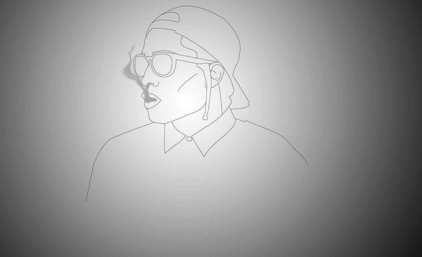 1600x973 Wallpaper : face, drawing, illustration, portrait, artwork, line art