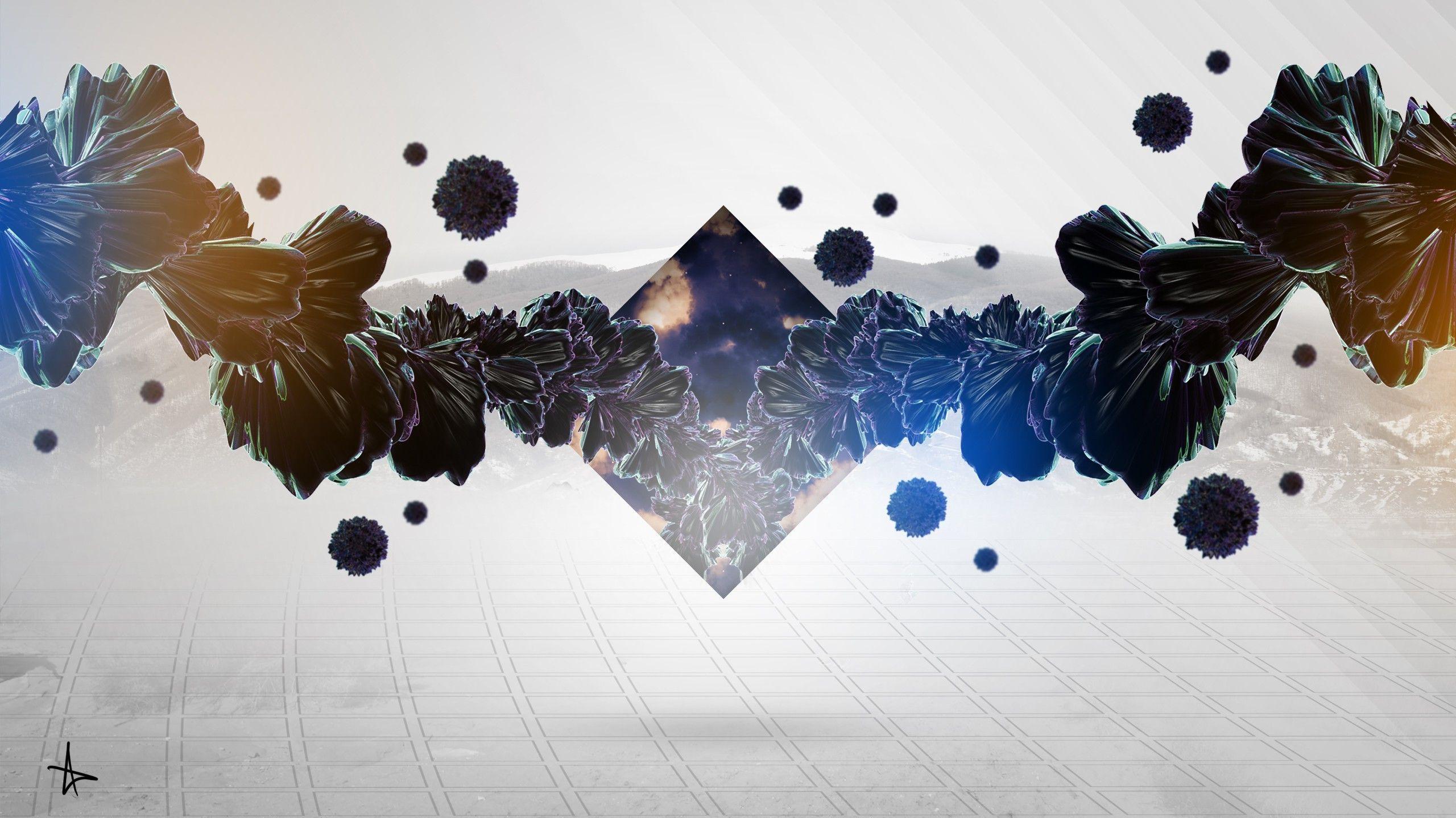 2560x1440 digital Art, Adobe Photohop, Abstract, Triangle Wallpaper HD