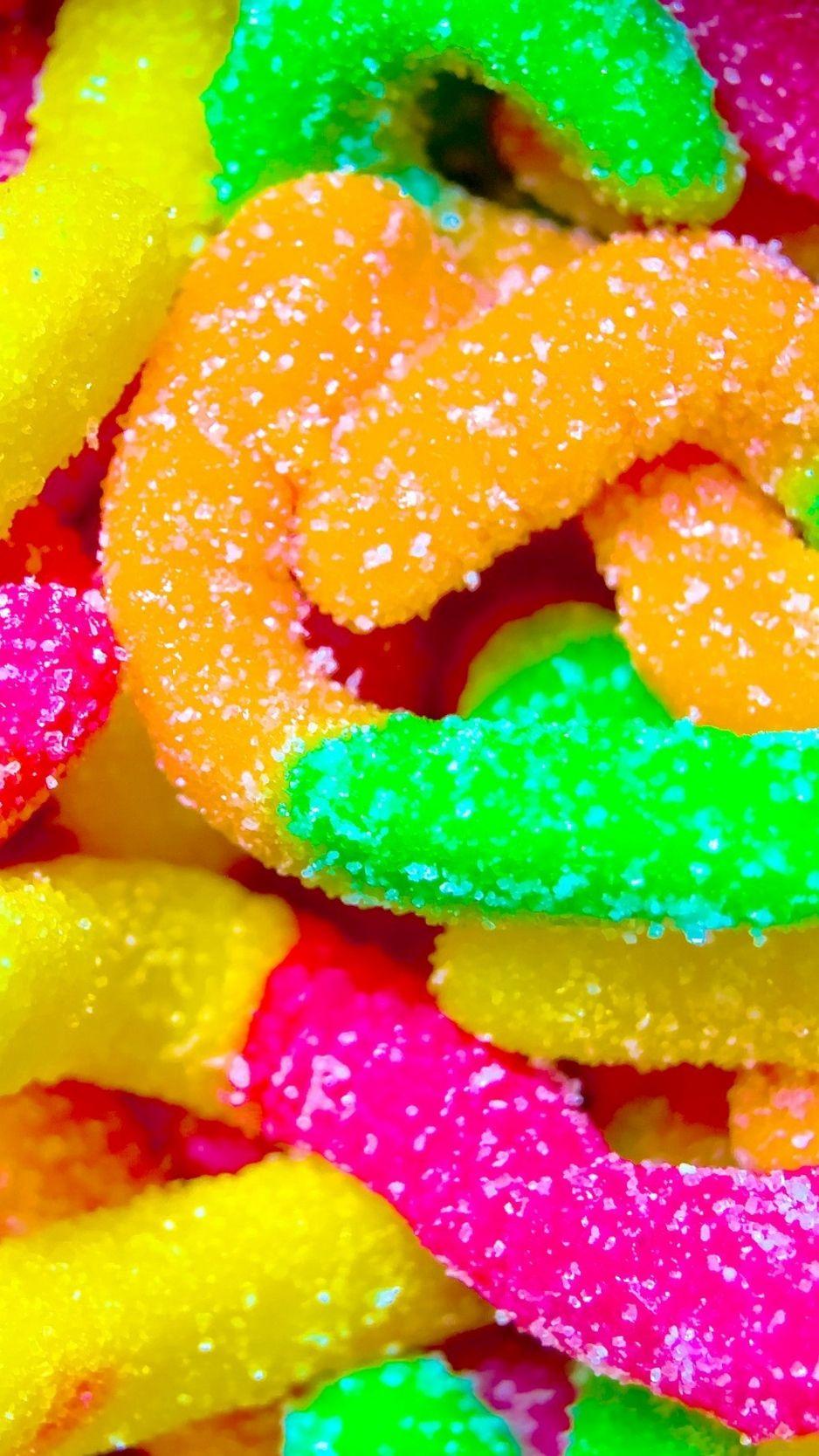 938x1668 Wallpaper Jellies, Worms, Colorful, Sweet Wallpaper iPhone