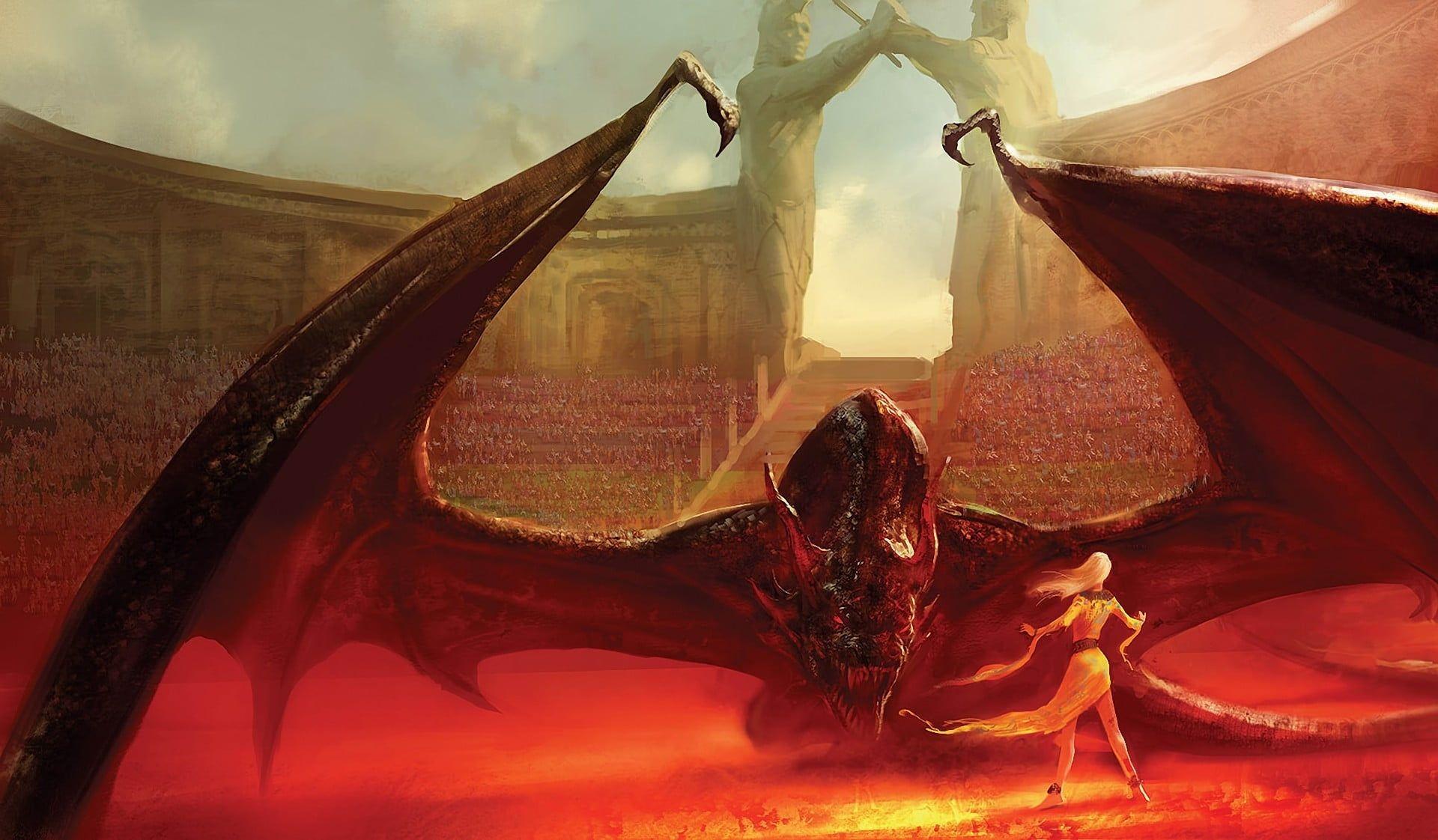 1920x1122 Red dragon wallpaper, Game of Thrones, dragon, HD wallpaper